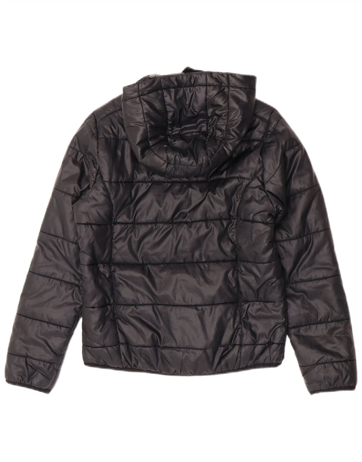 Adidas Mädchen-Kapuzenjacke, gepolstert, 11–12 Jahre, schwarzes Polyester