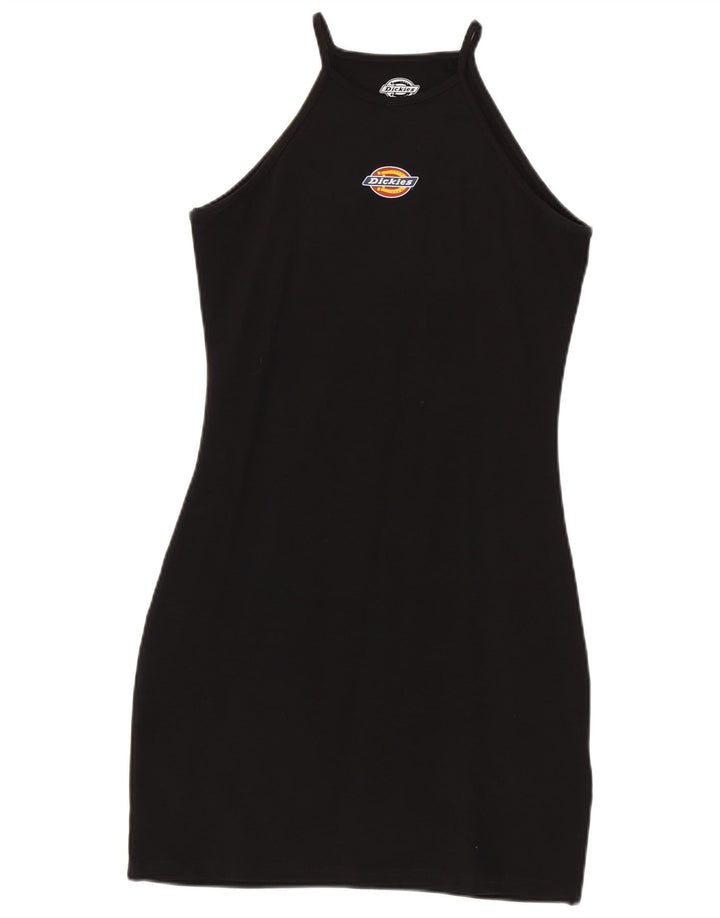 Dickies Damen-Kleid mit grafischem Neckholder, UK 12, mittelschwarz, Baumwolle