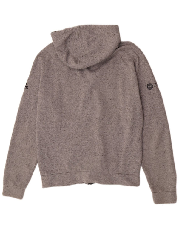 Adidas Damen-Trainingsanzug mit Kapuze, Top-Jacke, UK 12, mittelgrau, Baumwolle, Sport