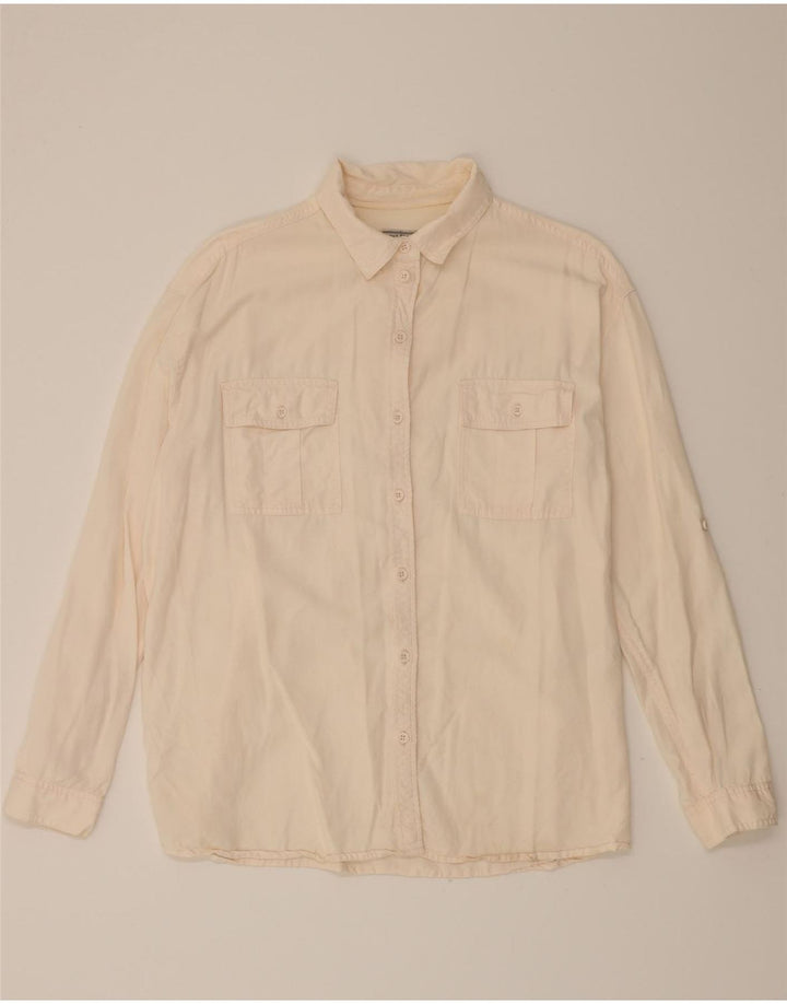 FAT FACE Womens Shirt UK 12 Medium Off White Lyocell Vintage Fat Face and Second-Hand Fat Face from Messina Hembry 