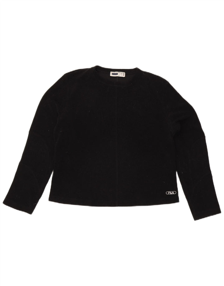 Fila Damen Top Langarm UK 16 Large Schwarz