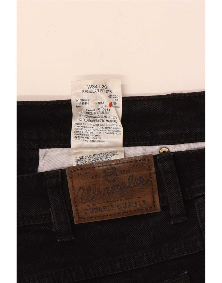 Wrangler Herren-Jeans mit normaler Passform, gerade Passform, W34, L30, schwarze Baumwolle