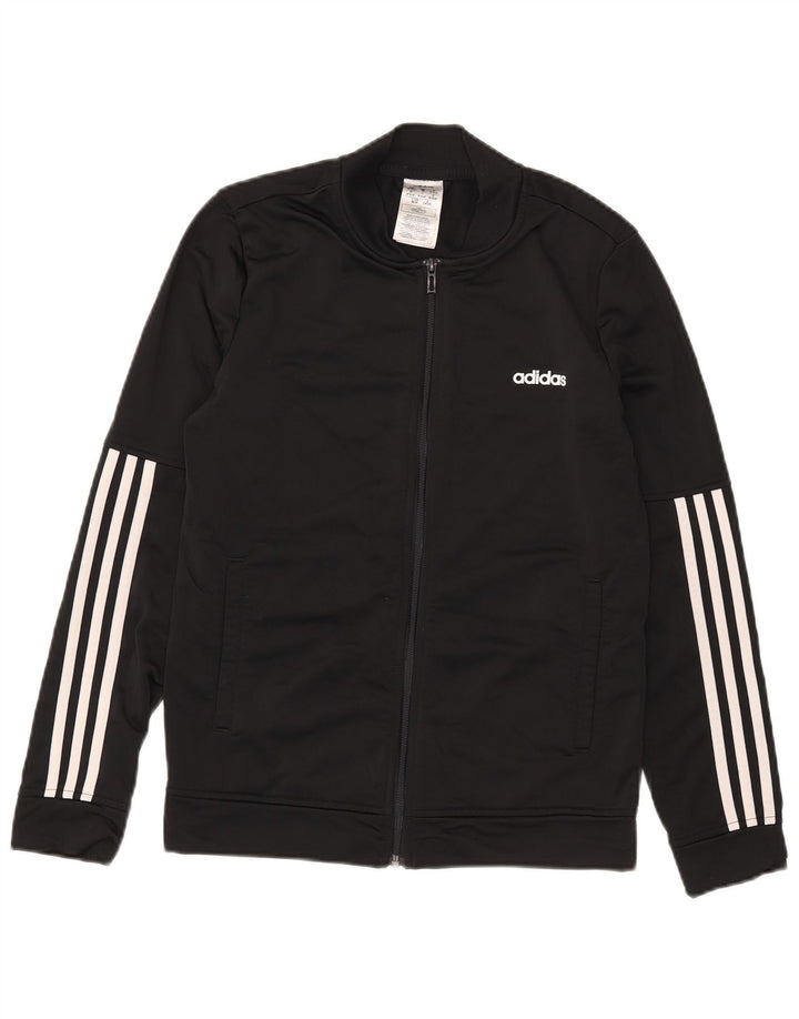 Adidas Damen Trainingsanzug Top Jacke UK 12/14 Medium Schwarz Polyester