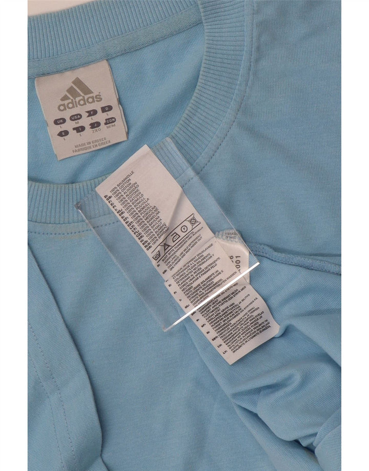 ADIDAS Mens T-Shirt Top Large Blue Cotton