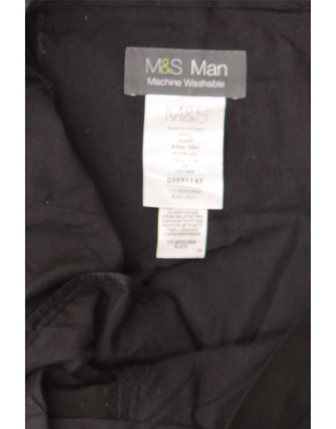 Gerade Herren-Anzughose von Marks & Spencer, W39, L31, Schwarz, Polyester