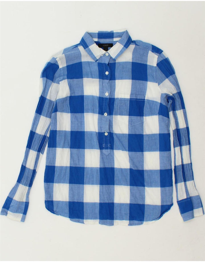 J. CREW Womens Pullover Shirt US 2 XS Blue Gingham Cotton Vintage J. Crew and Second-Hand J. Crew from Messina Hembry 