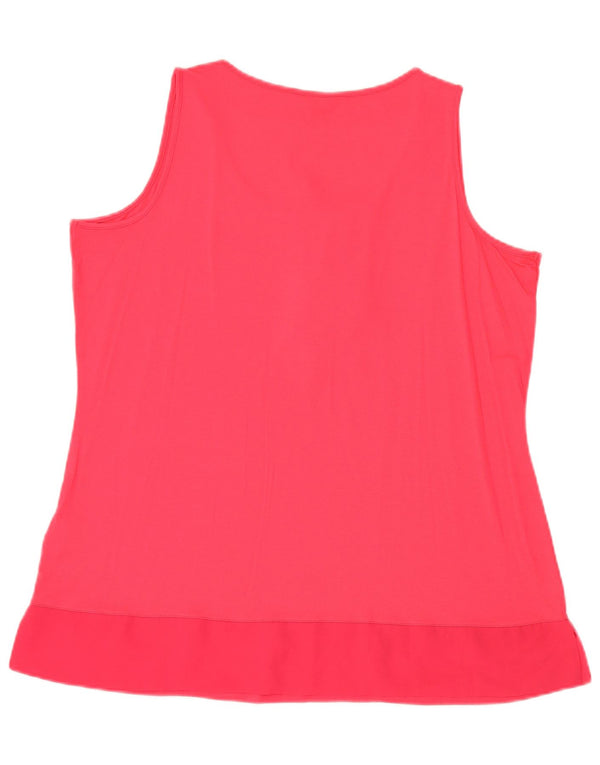 Marks & Spencer Damen ärmelloses Blusenoberteil UK 18 XL Rosa Viskose