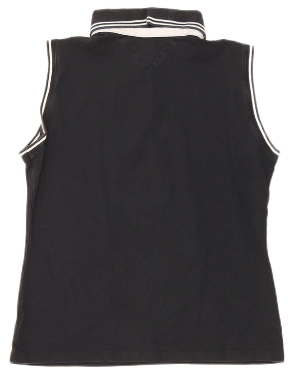 Tommy Hilfiger Damen ärmelloses Poloshirt EU 40 Medium Schwarz