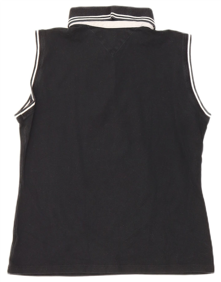 Tommy Hilfiger Damen ärmelloses Poloshirt EU 40 Medium Schwarz