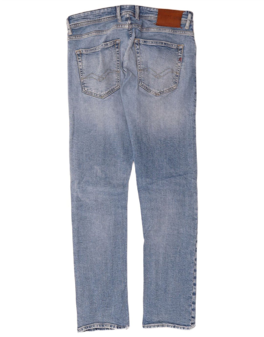 REPLAY Damen Grover Distressed Straight Jeans W31 L32 Blaue Baumwolle