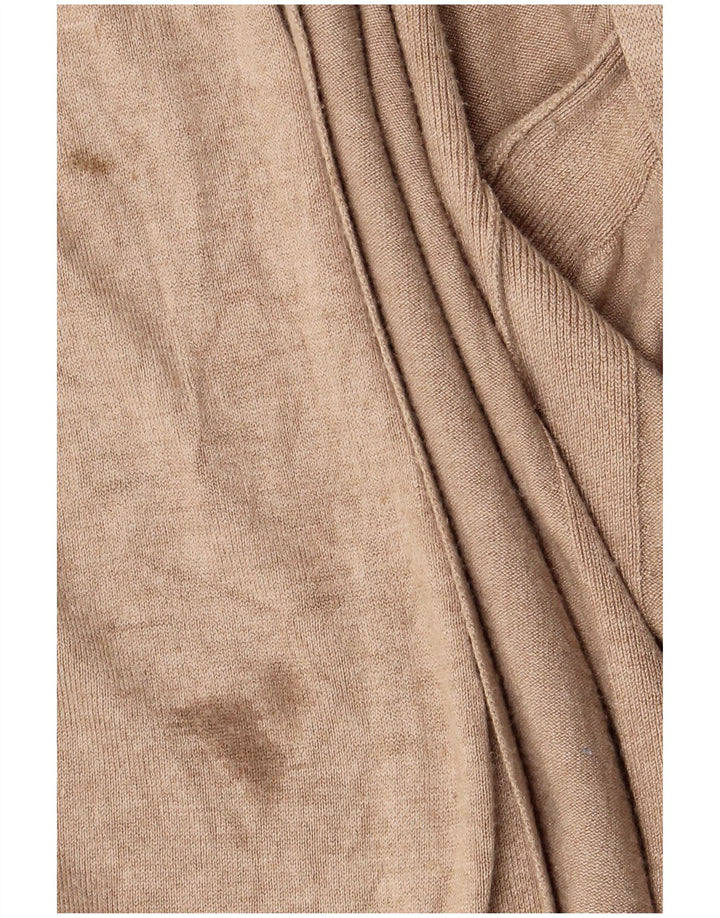 Marks & Spencer Damen Longline Open Cardigan Pullover UK 16 Large Beige