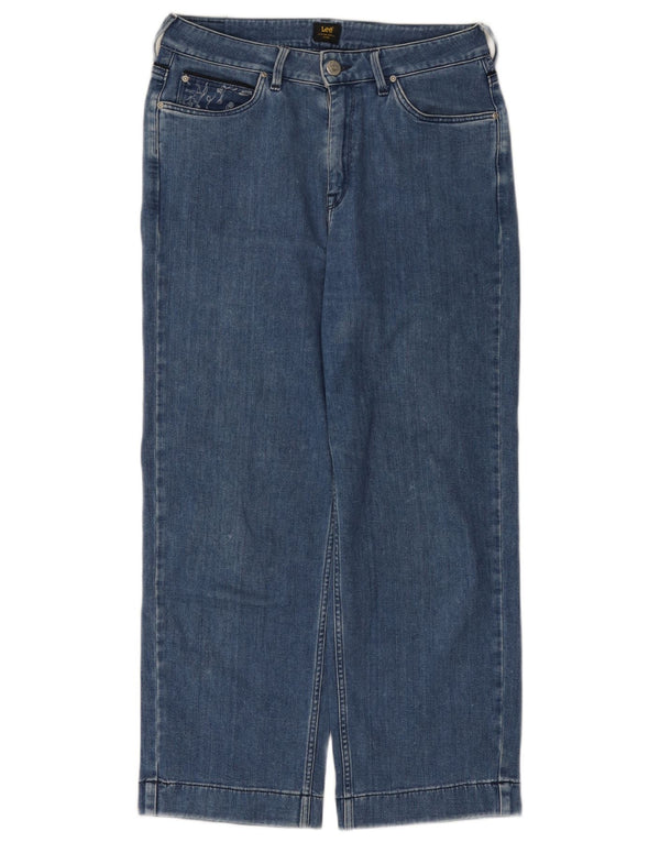 Lee Damen-Jeans mit hoher Taille und weitem Bein, W29, L26, blaue Baumwolle