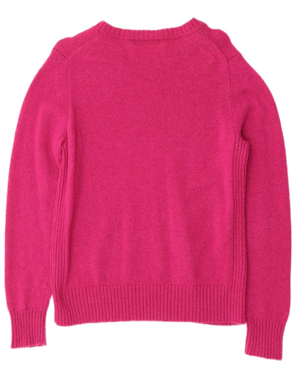 Marks & Spencer Damen-Pullover mit U-Boot-Ausschnitt, UK 14, Größe L, rosafarbene Lammwolle