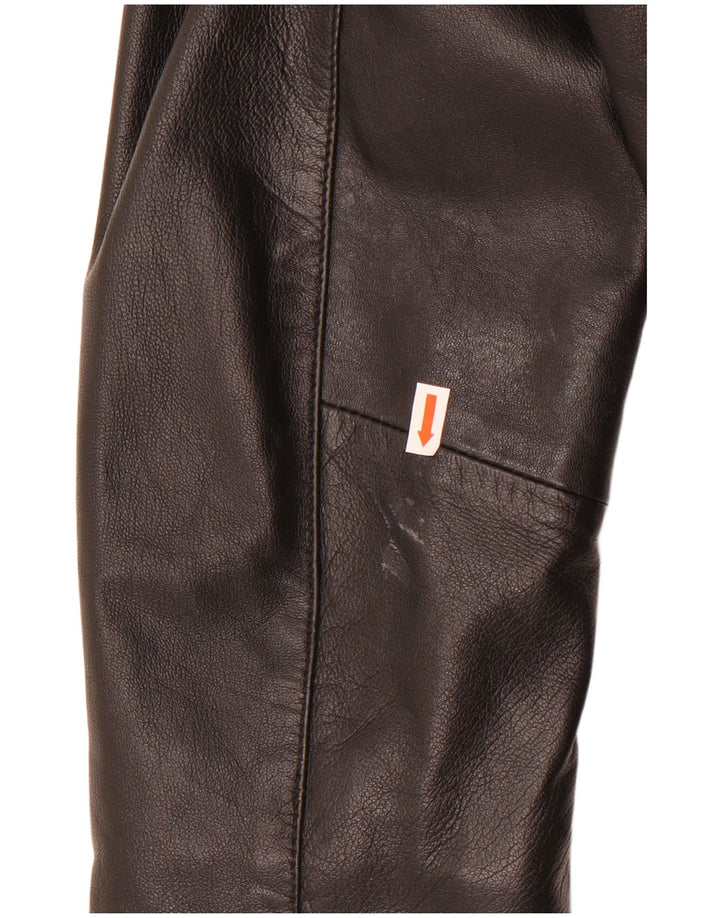 Essence Damen Übergroße Lederjacke UK 18/20 XL Schwarzes Leder