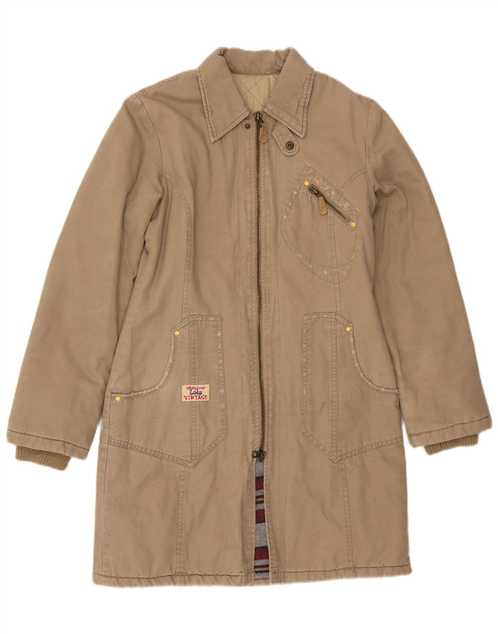 Lois Damen-Windbreaker-Mantel UK 10 Small Beige Baumwolle