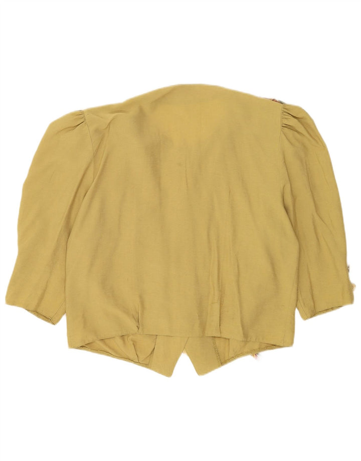 Vintage Damen 3/4 Ärmel 5 Knopf Blazer Jacke UK 16 Large Grün