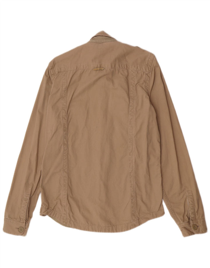 Superdry Herren-Militärhemd, Größe L, Beige, Baumwolle