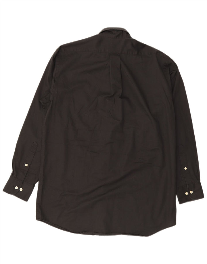 Chaps Herrenhemd, Größe 15 1/2, mittelgroß, schwarze Baumwolle