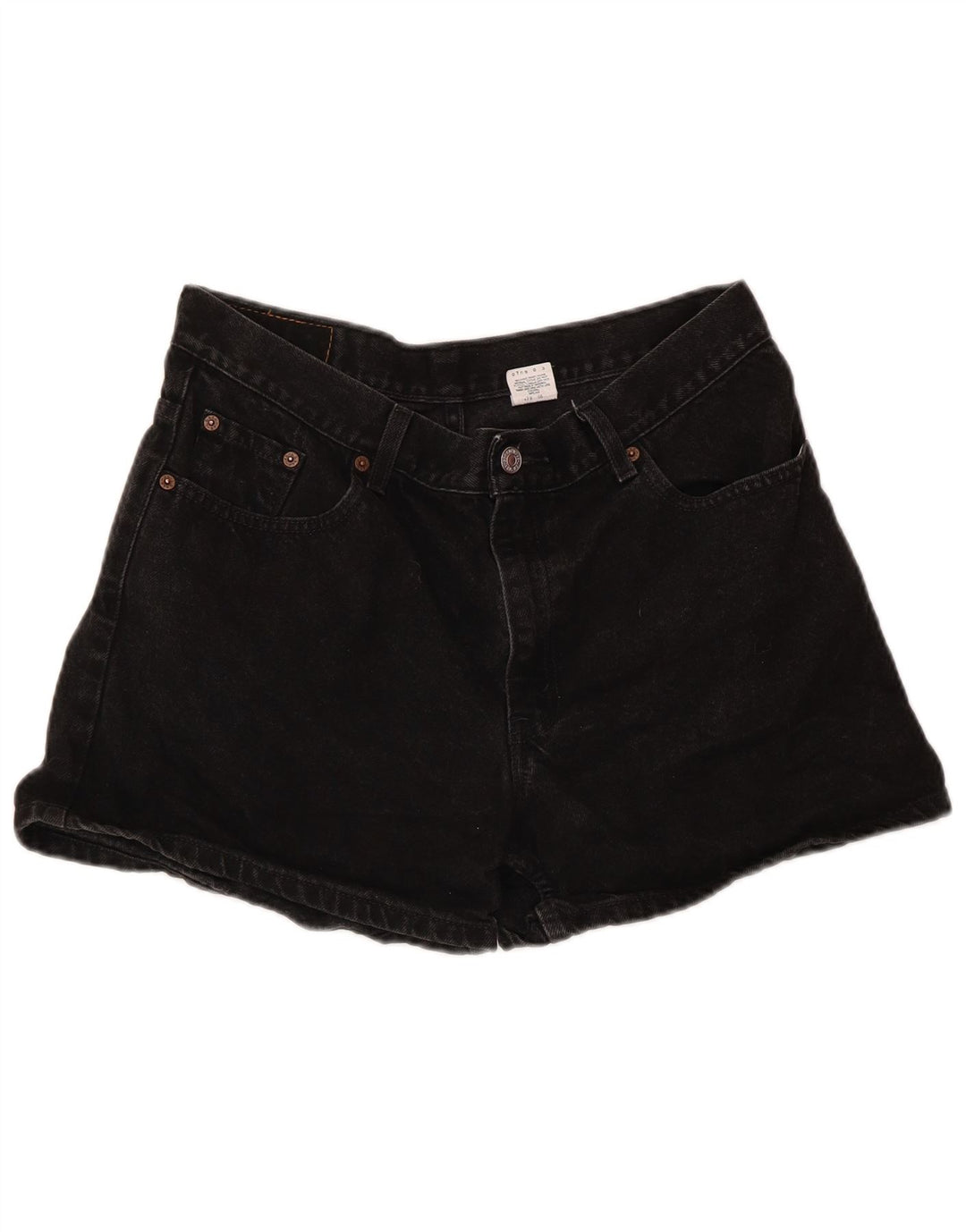 Levi's Damen-Jeansshorts mit hohem Bund, Größe 13, große schwarze Baumwolle