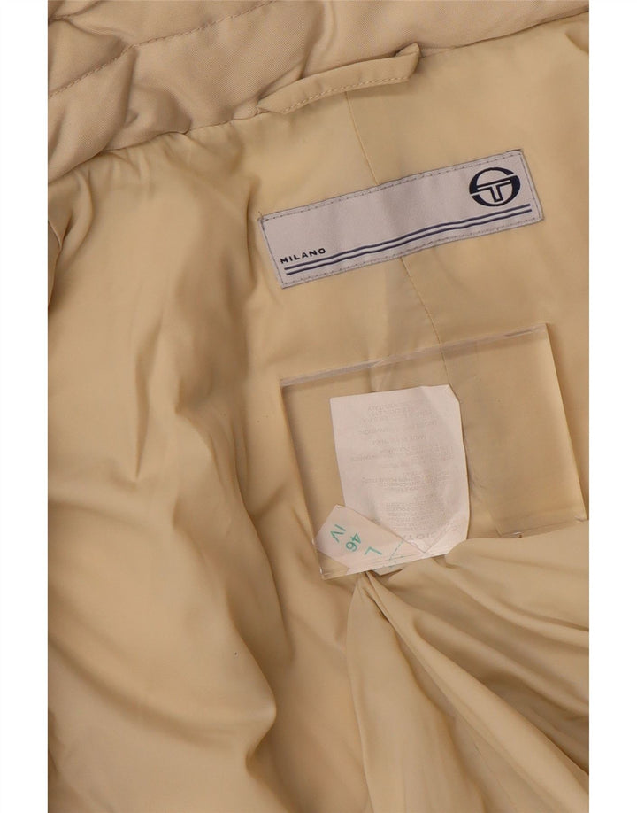 SERGIO TACCHINI Wattierter Damenmantel mit Kapuze UK 16 Large Beige Polyester