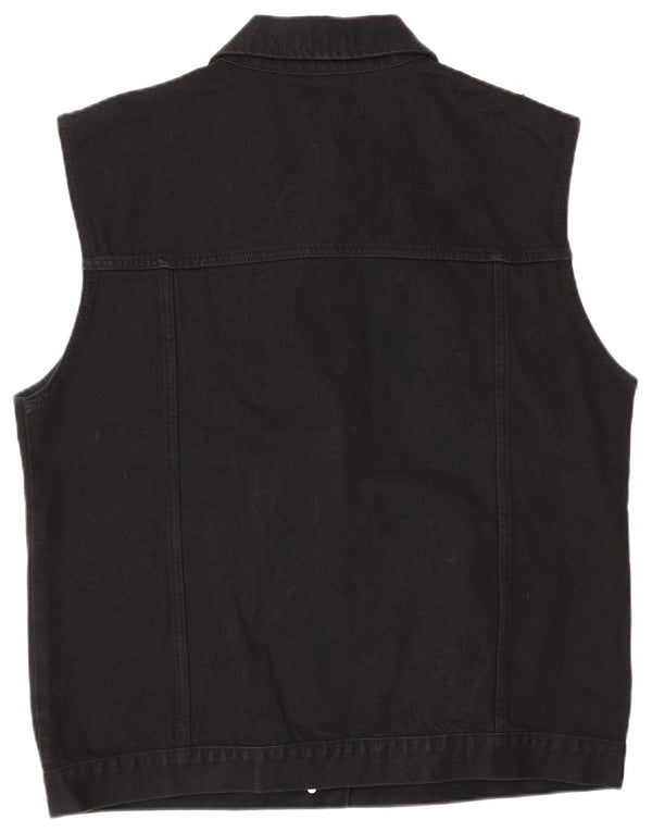 Oasis Damen Jeansweste UK 16 Large Schwarz Baumwolle