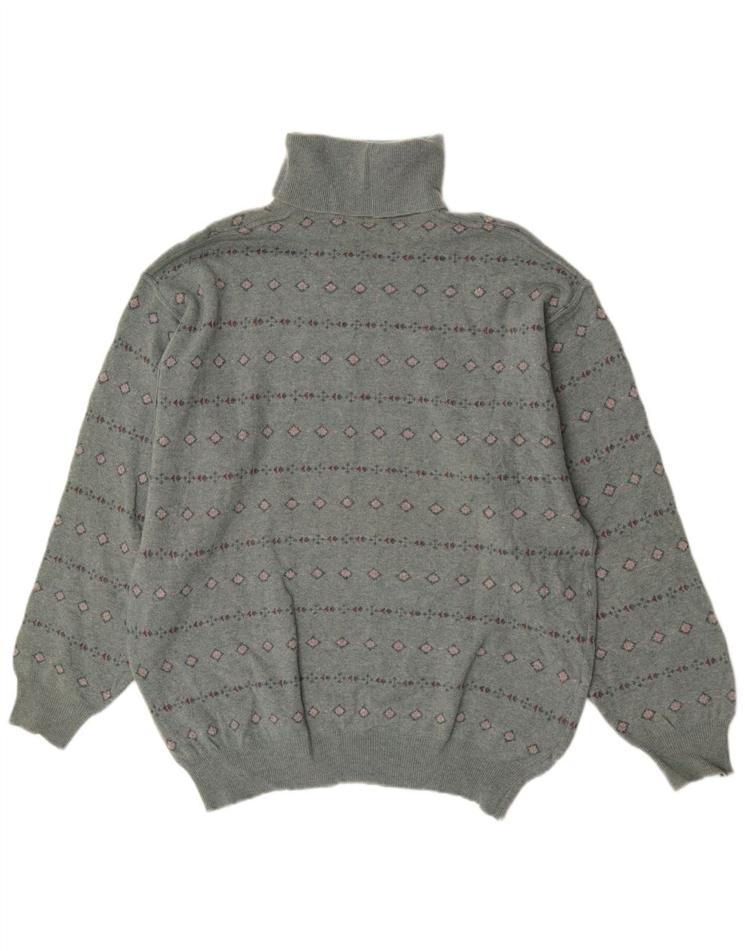 Bramante Herren-Pullover mit Rollkragen, groß, graue, geometrische Schurwolle