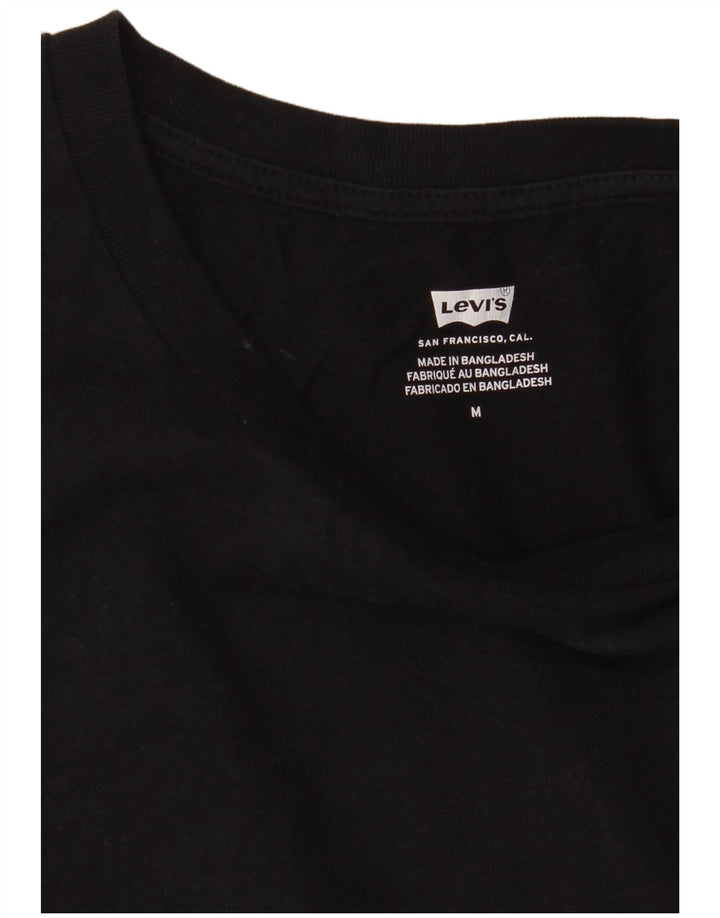 LEVI'S Damen T-Shirt Top UK 14 Medium Schwarz