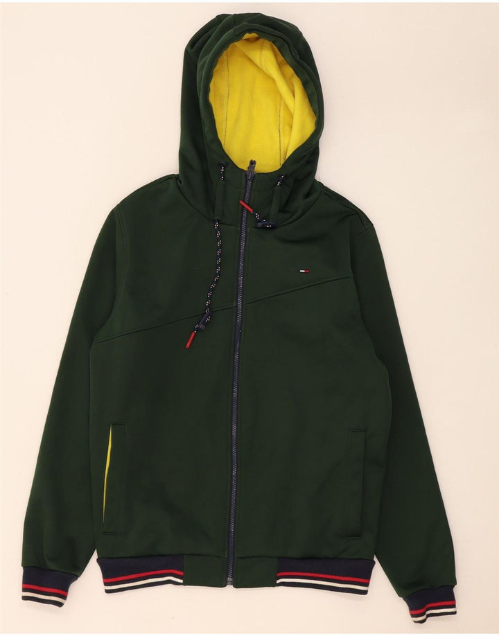 Tommy Hilfiger Herren-Kapuzenpullover mit Reißverschluss, mittelgrün, Polyester