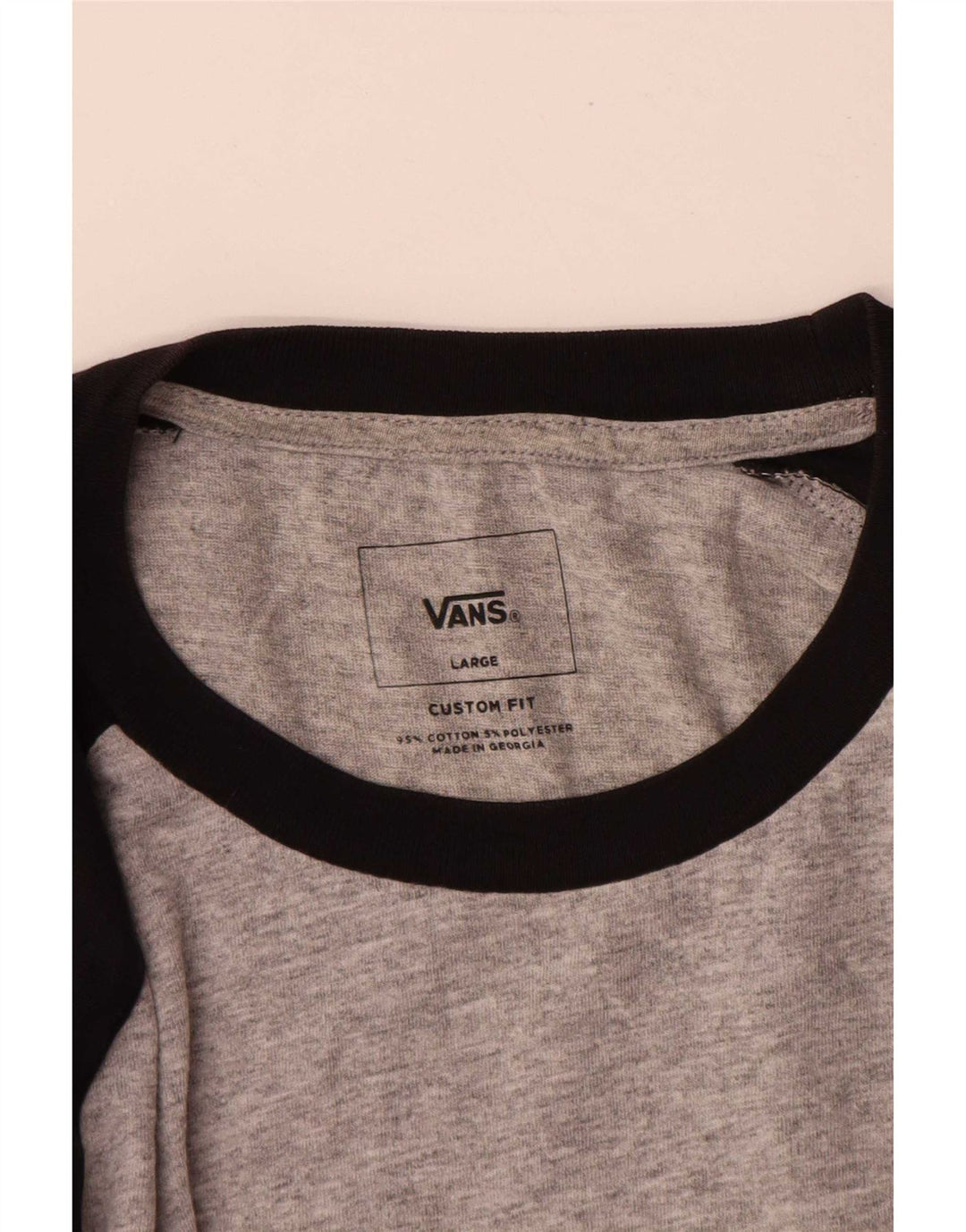 Vans Custom Fit Grafik-Oberteil für Herren, 3/4-Ärmel, groß, Grau, Colourblock-Baumwolle
