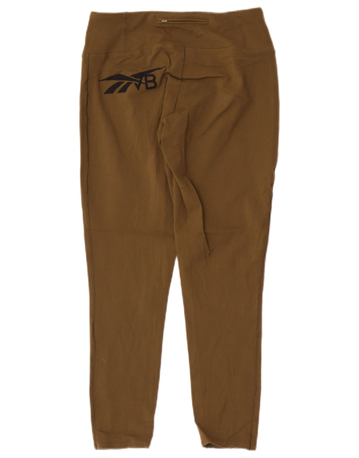 REEBOK Womens Graphic Leggings UK 10 Small Khaki Nylon