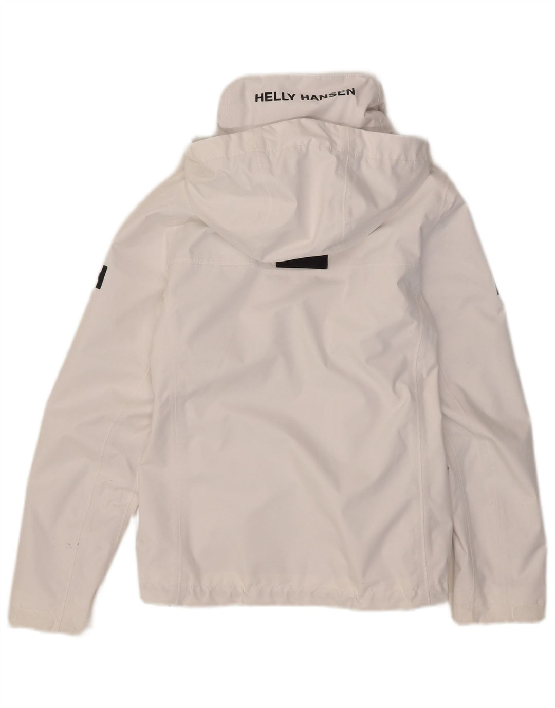 Helly Hansen Womens Graphic Hooded Rain Jacket UK 10 Small Weiß Polyester