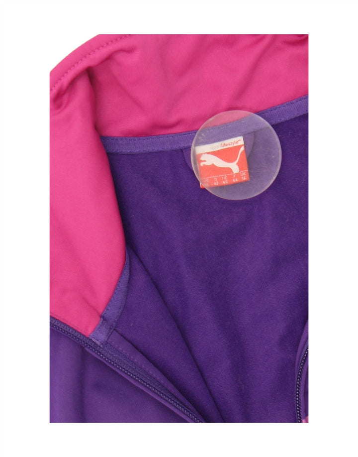 Puma Womens Graphic Trainingsanzug Top Jacke UK 16 Large Lila