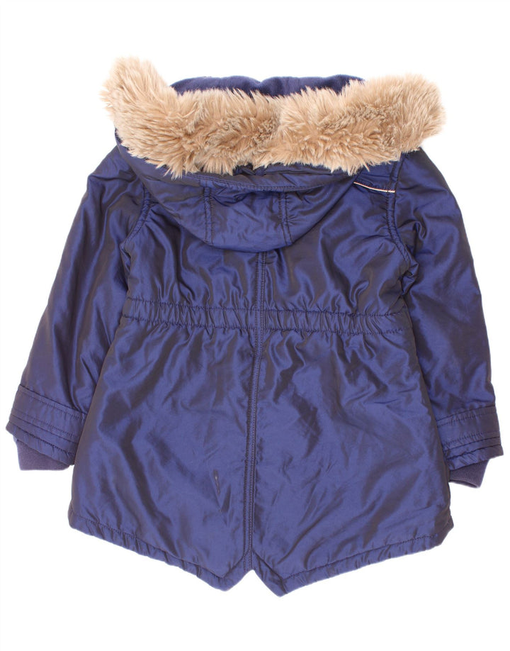 Ted Baker Mädchen-Parka mit Kapuze, 5–6 Jahre, marineblaues Nylon