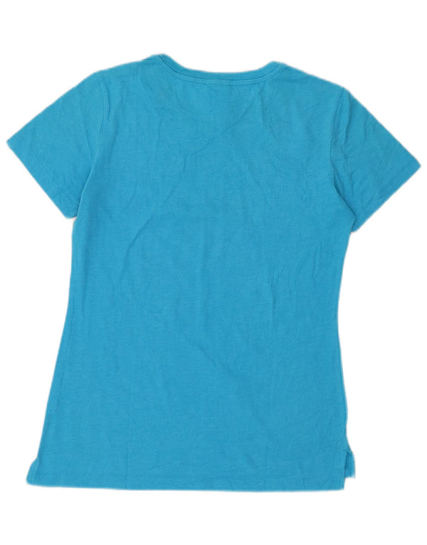 CHAMPION Damen Heritage Fit Graphic T-Shirt Top UK 12 Mittelblau