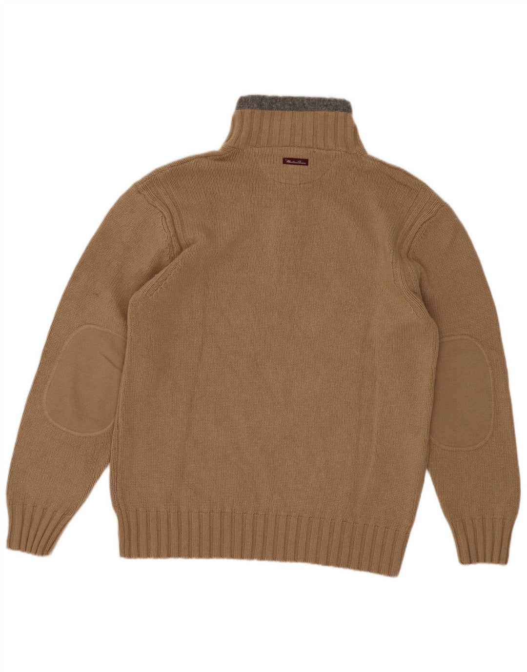 Marlboro Classics Herren-Pullover mit Reißverschluss am Hals, Mittelbeige