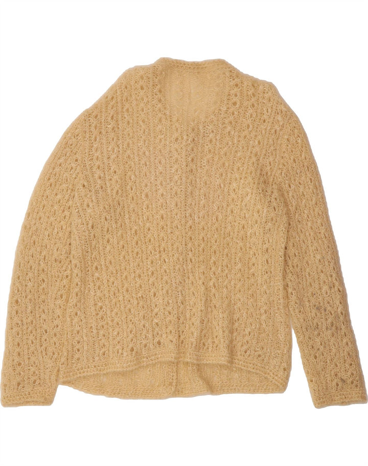 VINTAGE Womens Cardigan Sweater UK 14 Large Beige Vintage Vintage and Second-Hand Vintage from Messina Hembry 