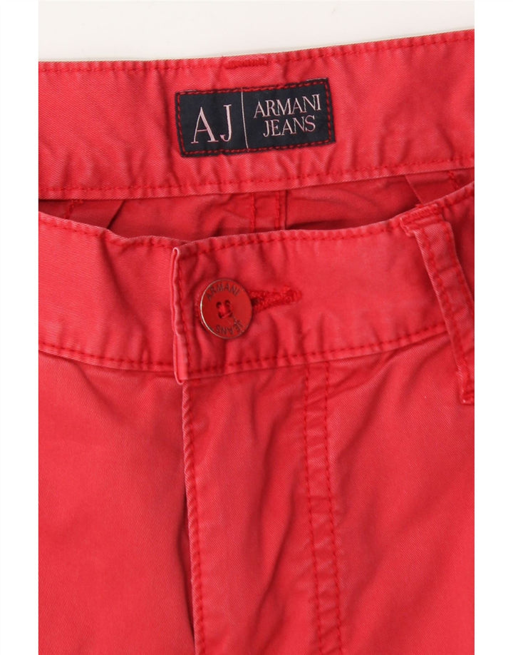 Armani Herren-Jeans mit normaler Passform, gerade Passform, W33, L29, rote Baumwolle
