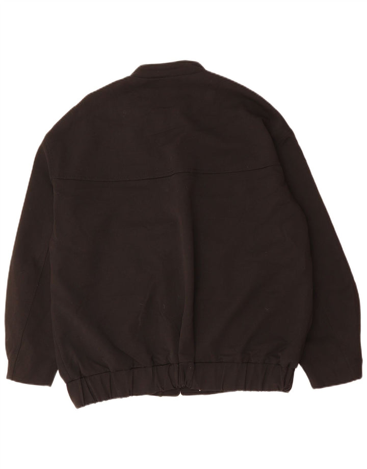 Zara Damen Übergroße Bomberjacke UK 10 Small Schwarz Acetat