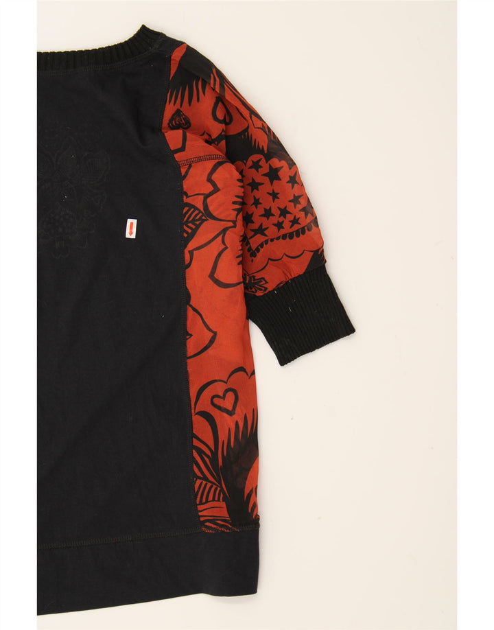 DESIGUAL Womens Oversized Tunic Top UK 10 Small Multicoloured Floral Vintage Desigual and Second-Hand Desigual from Messina Hembry 