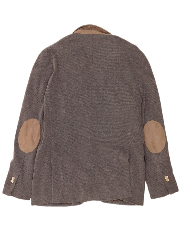 Massimo Dutti Herren-Blazer mit 2 Knöpfen, EU 52, große graue Baumwolle