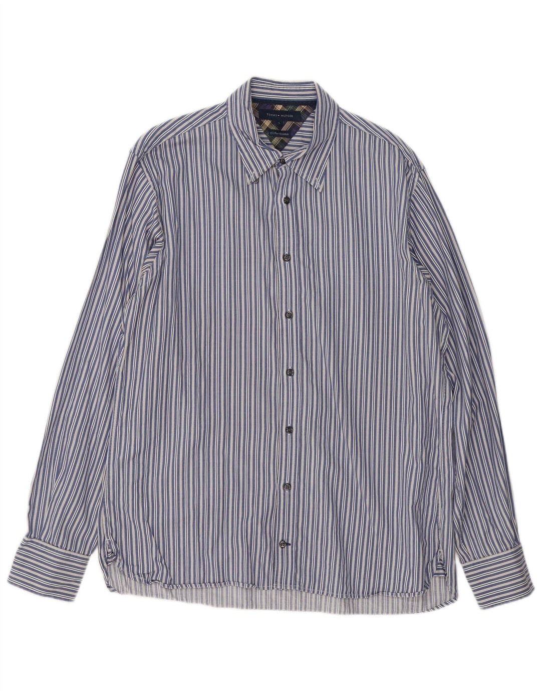 Tommy Hilfiger Herrenhemd, groß, blau gestreift, Baumwolle