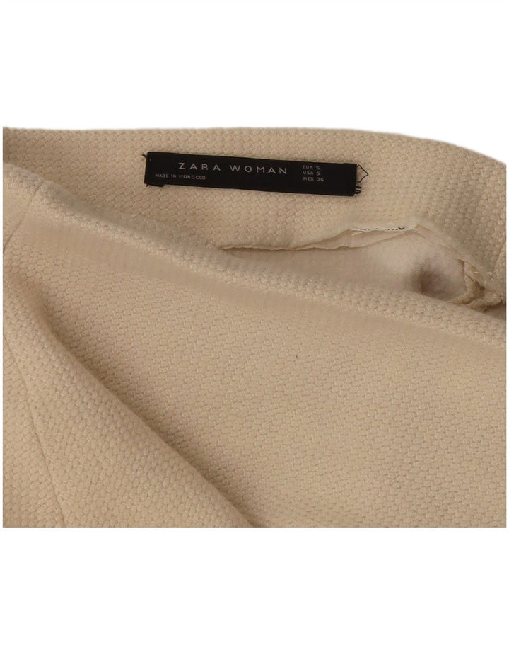 Zara Damen Strickrock in A-Linie, Größe S, W26, Beige