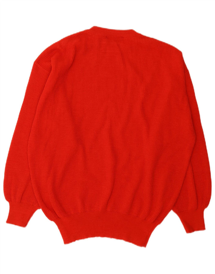 Les Copains Damen-Pullover mit Rundhalsausschnitt, UK 16, Größe L, rote Wolle