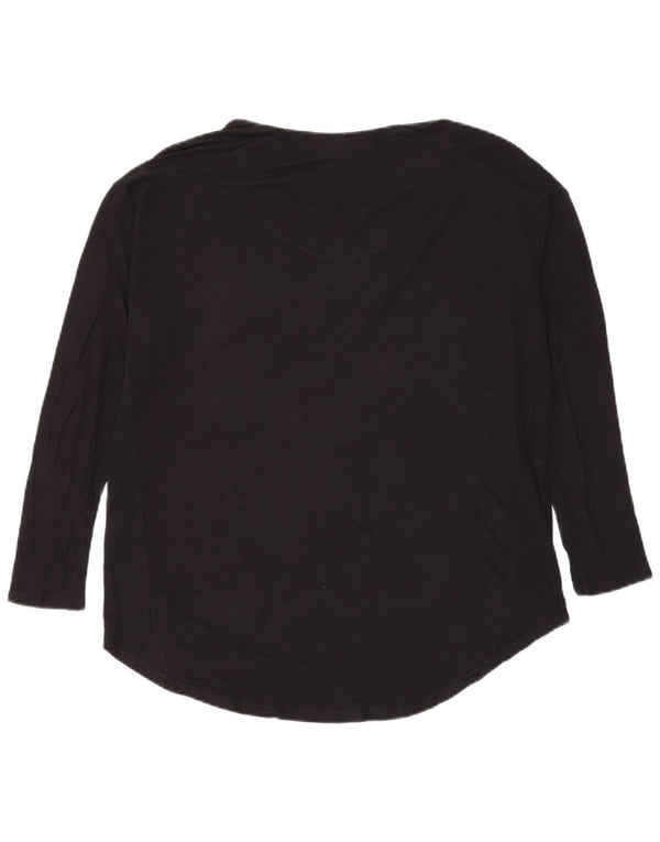 Desigual Womens Abstract Pattern Top Langarm UK 20 2XL Schwarz Modern