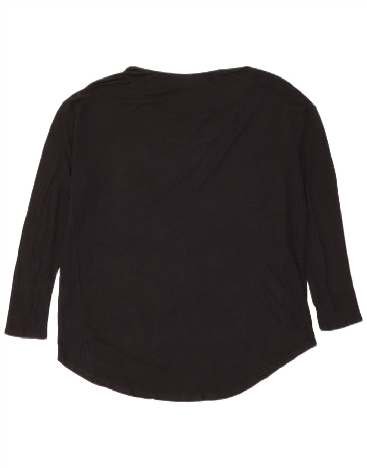 Desigual Womens Abstract Pattern Top Langarm UK 20 2XL Schwarz Modern