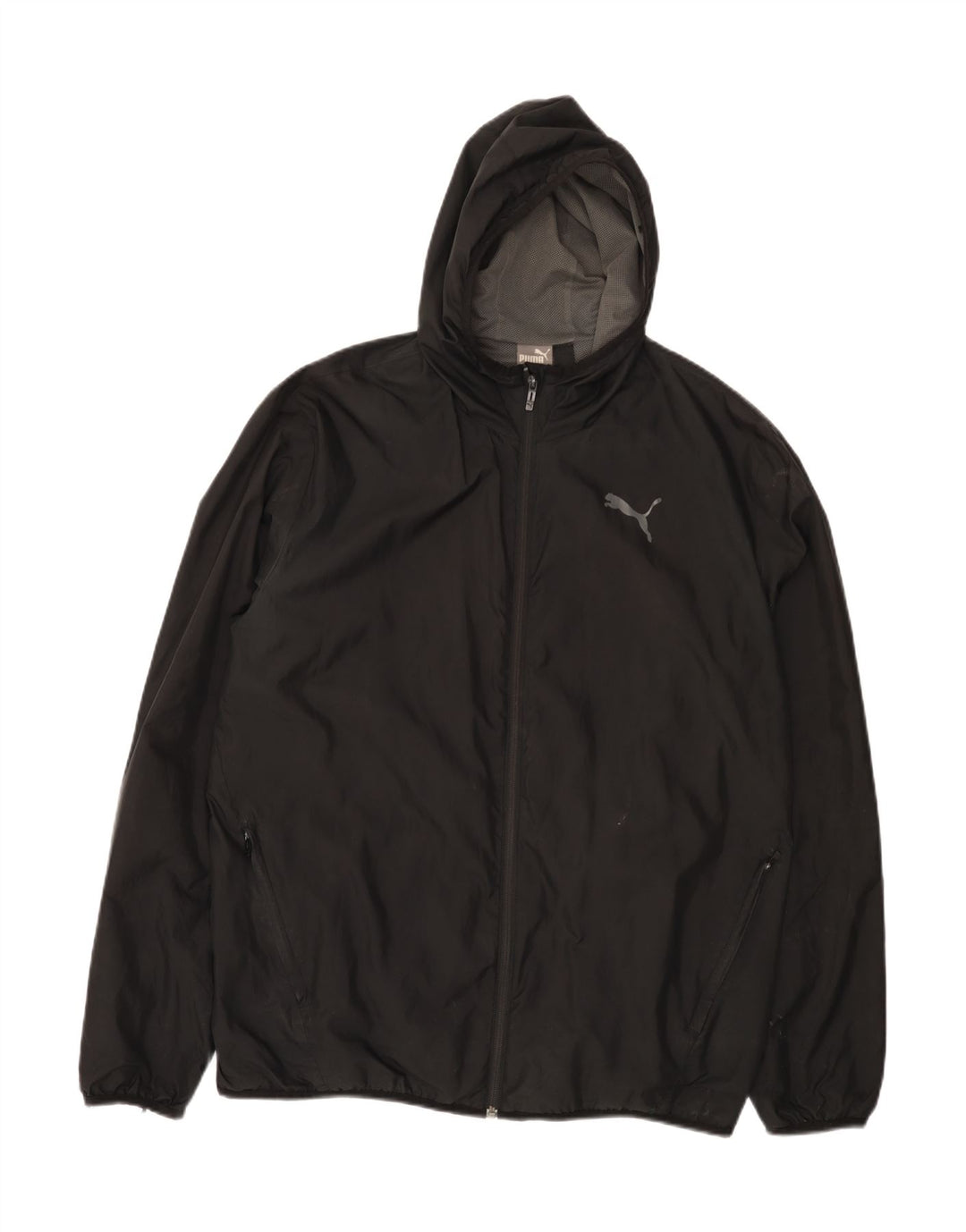 Puma Herren-Regenjacke mit Kapuze, UK 18, XL, Schwarz, Polyester