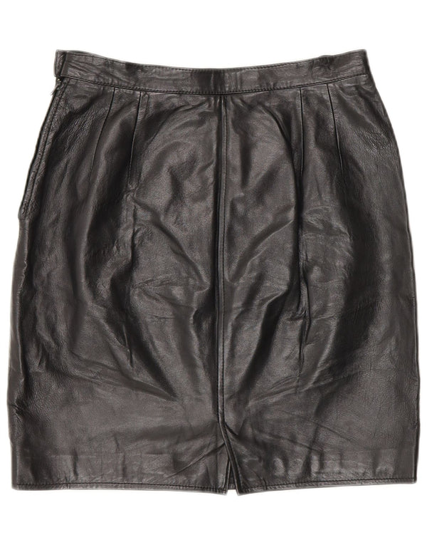 i Blues Damen Lederrock IT 42 Medium W28 Schwarz