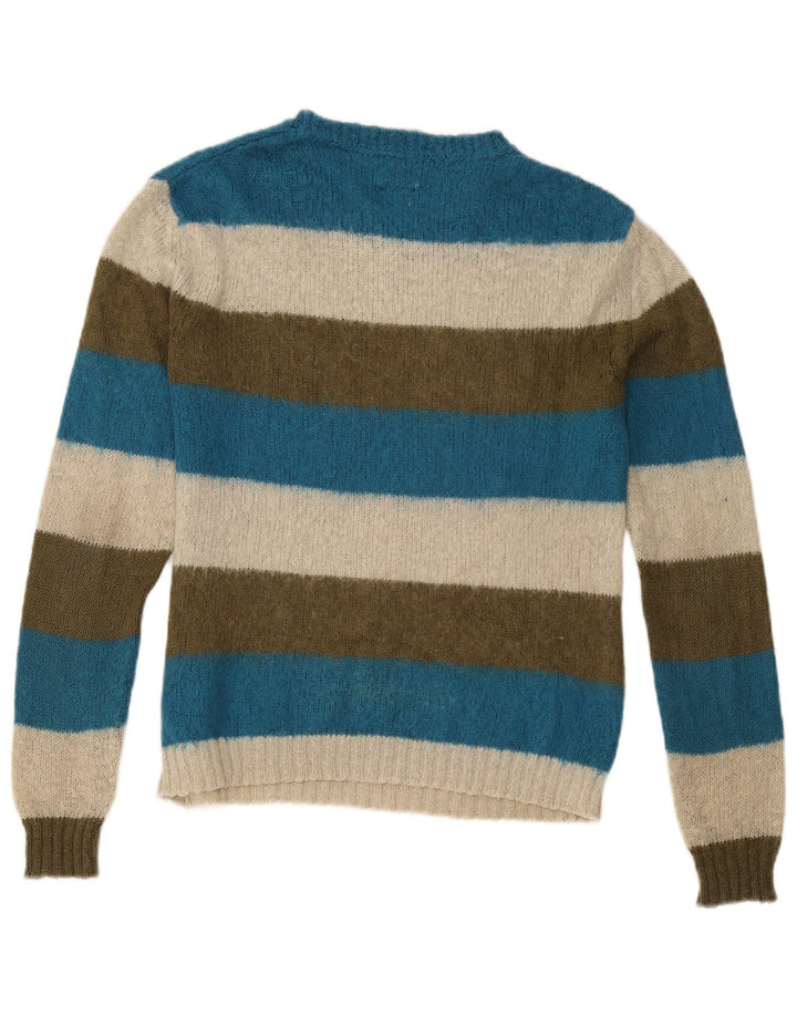 Diesel Herren-Pullover mit U-Boot-Ausschnitt, klein, mehrfarbig, gestreift, Acryl