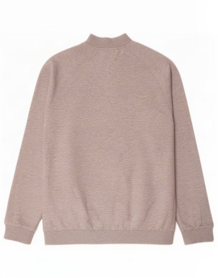 Puma Herren-Sweatshirt mit Reißverschluss am Hals, mittelgrau gesprenkelte Baumwolle
