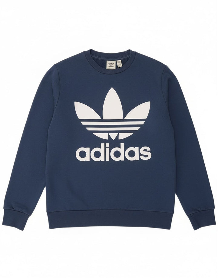 Adidas Jungen Grafik-Sweatshirt-Pullover 13–14 Jahre, blaue Baumwolle